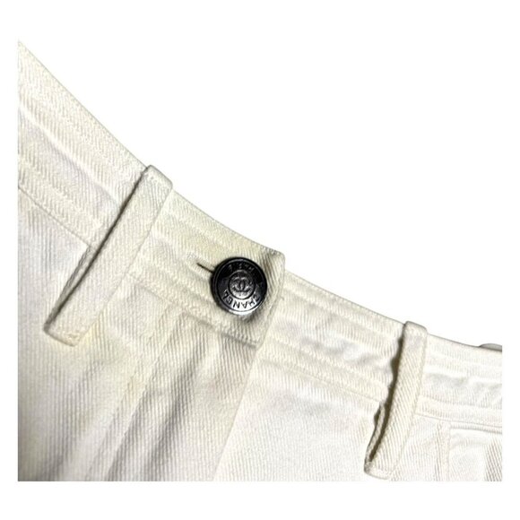 CHANEL Vintage 90s Luxury Designer White Denim Straight Leg Jeans Womens 4 Small - Picture 6 of 8